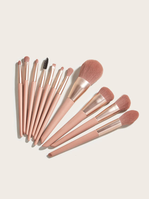 11pcs pink color makeup brushes set