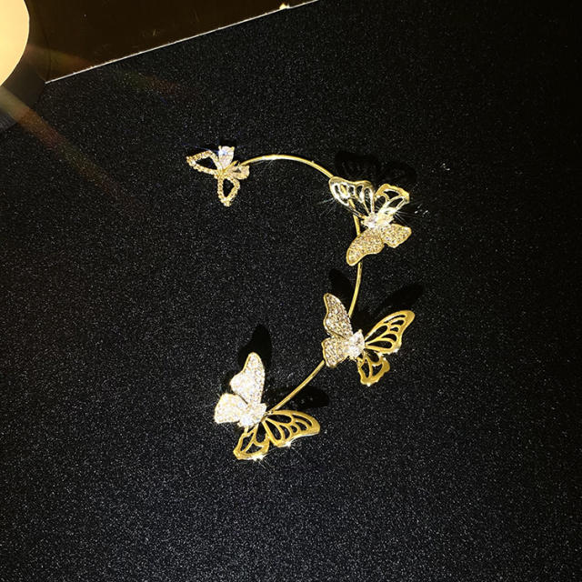 Diamond butterfly wrap cartilage earrings