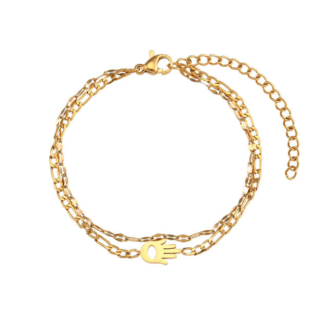 INS dainty layer stainless steel bracelet