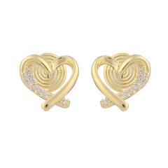 Diamond heart clip on earrings