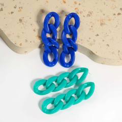 INS candy color acrylic chain dangle earrings