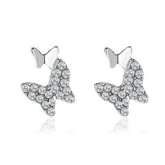 Diamond butterfly ear cuff ear studs