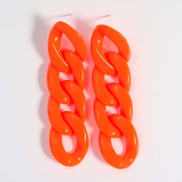 INS candy color acrylic chain dangle earrings