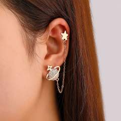 One piece diamond planet star ear cuff