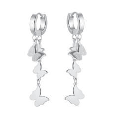 INS Frost butterfly dangle earrings stainless steel