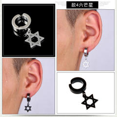 Black titanium steel unisex ear clip