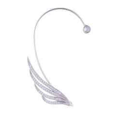 Diamond feather ear wrap