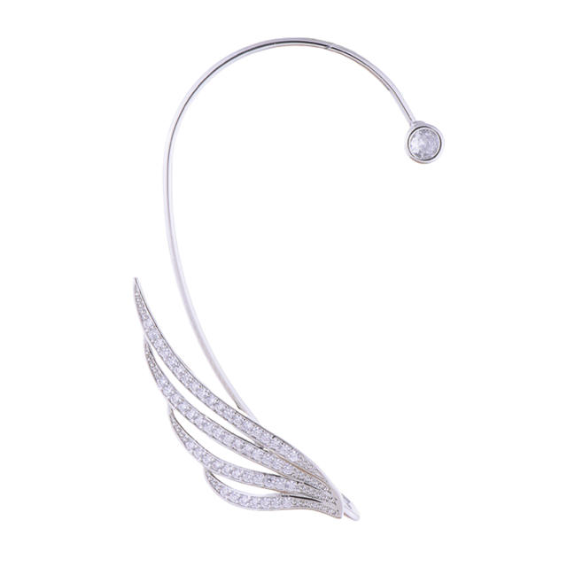 Diamond feather ear wrap