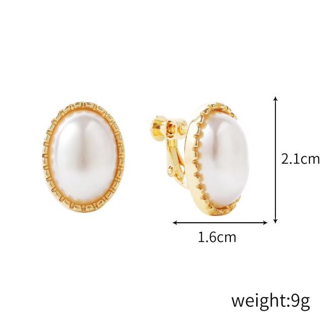 Baroque pearl clip on earrings