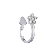Tiny diamond flower ear cuff