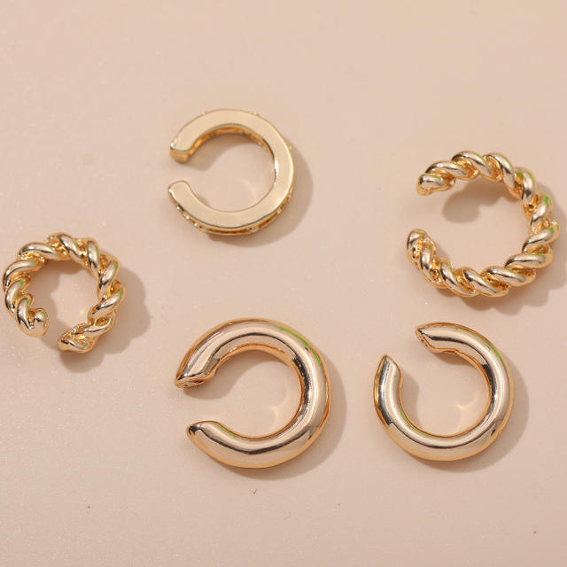 Fashion alloy ear cuff 5 pcs set