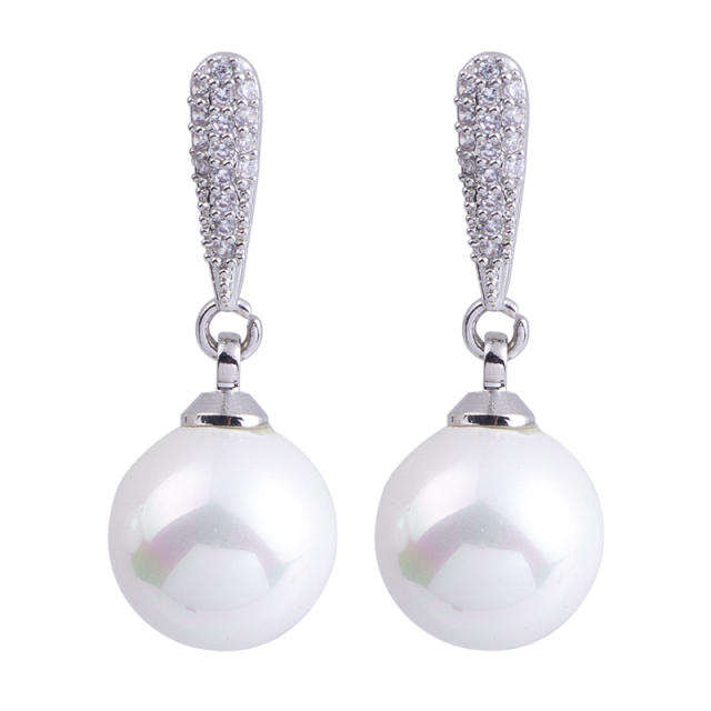 Delicate pearl drop earrings clip on earrings