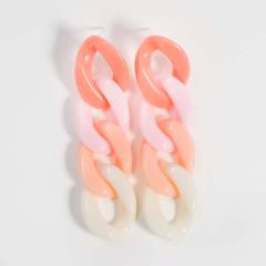 INS candy color acrylic chain dangle earrings