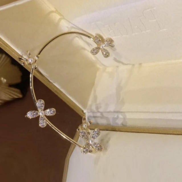Diamond Flower wrap cartilage earrings