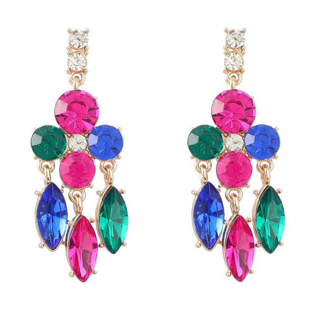 Occident fashion glass crystal statement dangle earrings