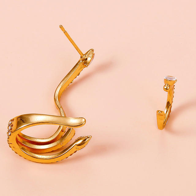 Rhinestone alloy ear cuff 2 pcs set