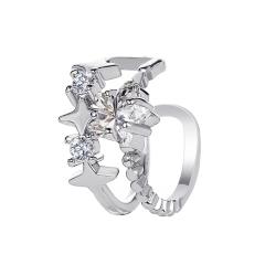 Diamond star hollow ear cuff