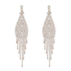 Vintage rhinestone setting long earrings