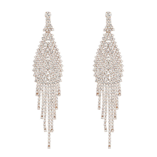 Vintage rhinestone setting long earrings
