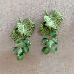 Baroque Mori style plant grape brooch earings