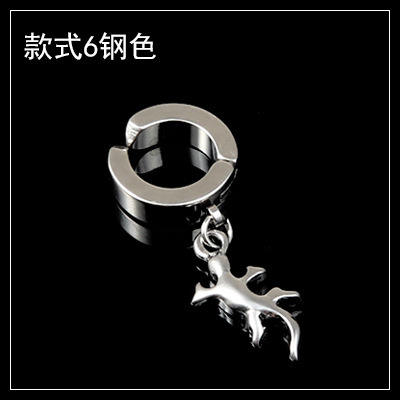 Black titanium steel unisex ear clip