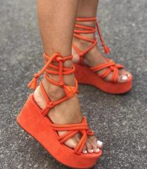Wedge strappy sandals