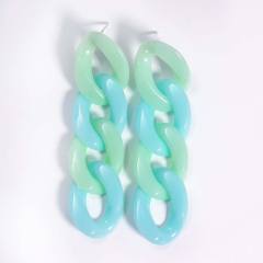 INS candy color acrylic chain dangle earrings