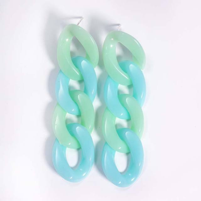 INS candy color acrylic chain dangle earrings