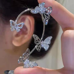 Diamond butterfly wrap cartilage earrings