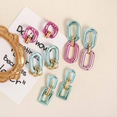 INS popular geometric chain earrings