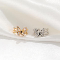 Hollow butterfly diamond ear cuff