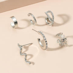 6pcs set diamond snake ear cuff