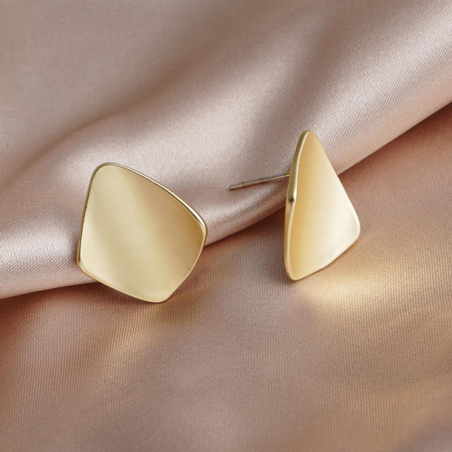 Matte gold color clip on earrings
