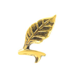 Retro leaf copper ear cuff