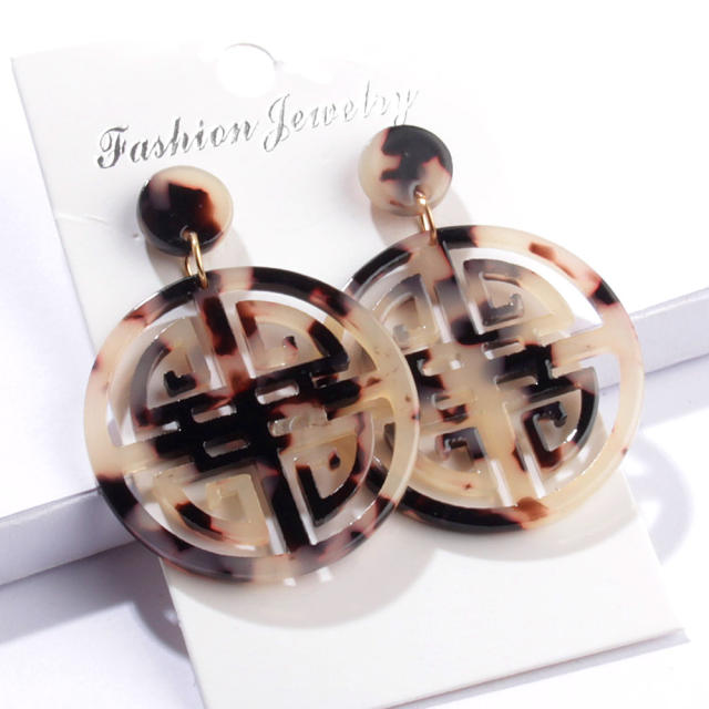 Chinese style graceful personality acetate plate earrings
