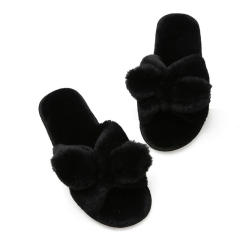 Fluffy bunny ear slippers