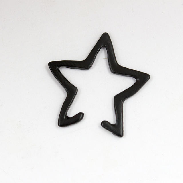 Hollow star triangle square ear cuff