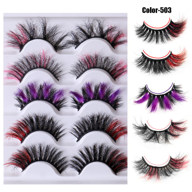 5pair colorful false eyelashes