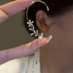 Delicate cubic zircon tassel ear wrap