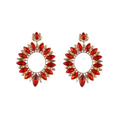 Luxury color glass crystal statement dangle earrings