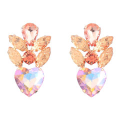 Colorful glass crystal statement earrings