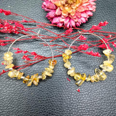 Natural crystal boho hoop earrings
