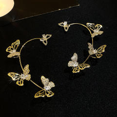 Diamond butterfly wrap cartilage earrings