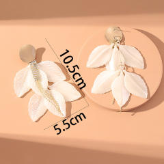 Natural shell leaf dangle earrings