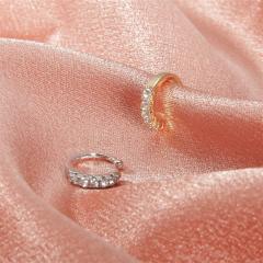 Rhinestone diamond C ear cuff