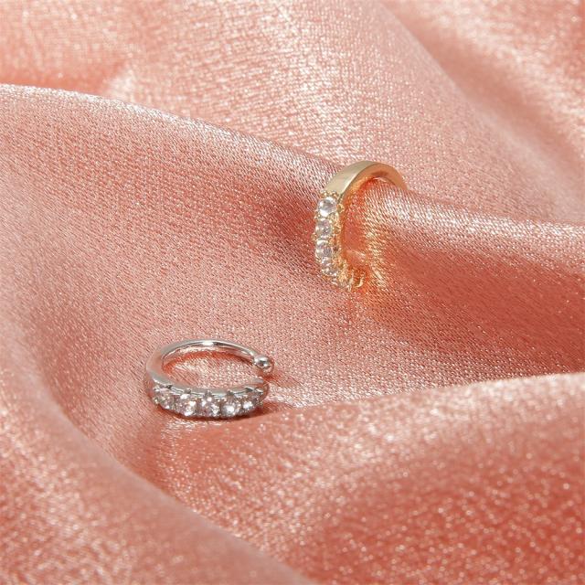Rhinestone diamond C ear cuff