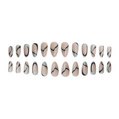 Geometric line false nails