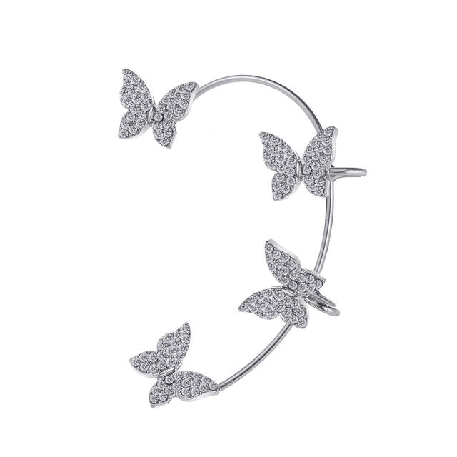 Diamond butterfly ear wrap