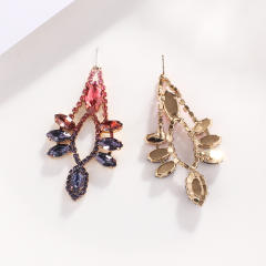 Luxury pave setting rhinestone glass crystal dangle earrings
