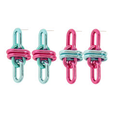 Luxury geometric chain shape earrings